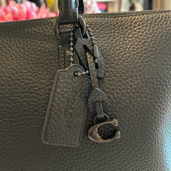Coach Black Pebble Leather Cara Satchel NWT - Picture 3 of 16